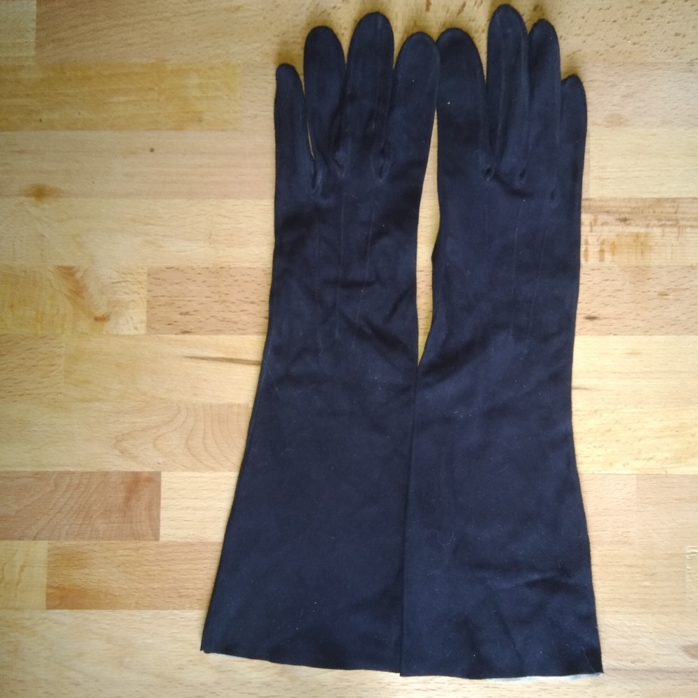 Vintage Dents Doeskin Dark Blue evening gloves